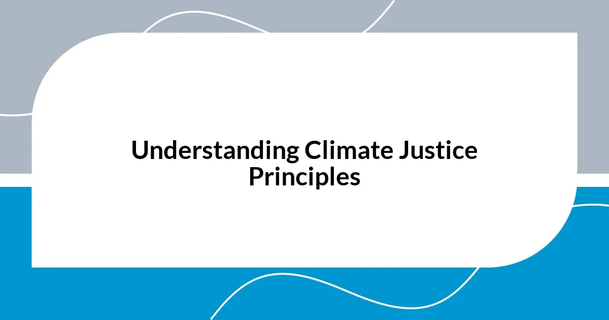 Understanding Climate Justice Principles