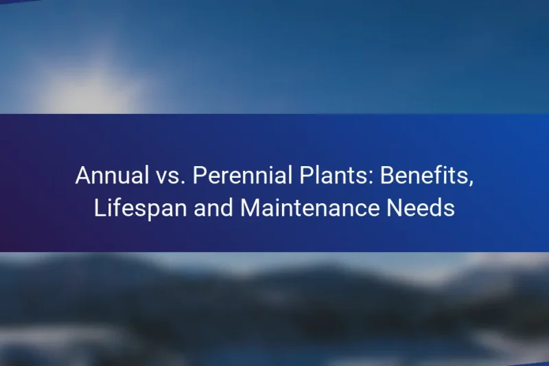 Annual vs. Perennial Plants: Benefits, Lifespan and Maintenance Needs