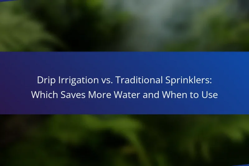 Drip Irrigation vs. Traditional Sprinklers: Which Saves More Water and When to Use