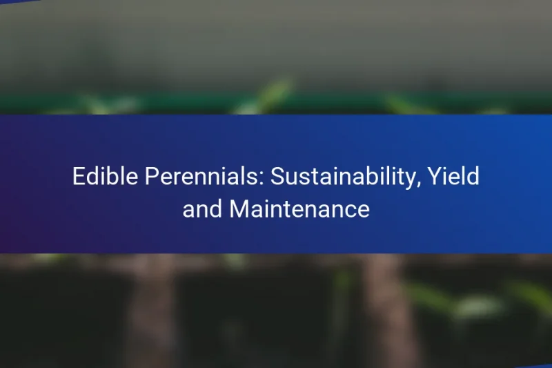 Edible Perennials: Sustainability, Yield and Maintenance