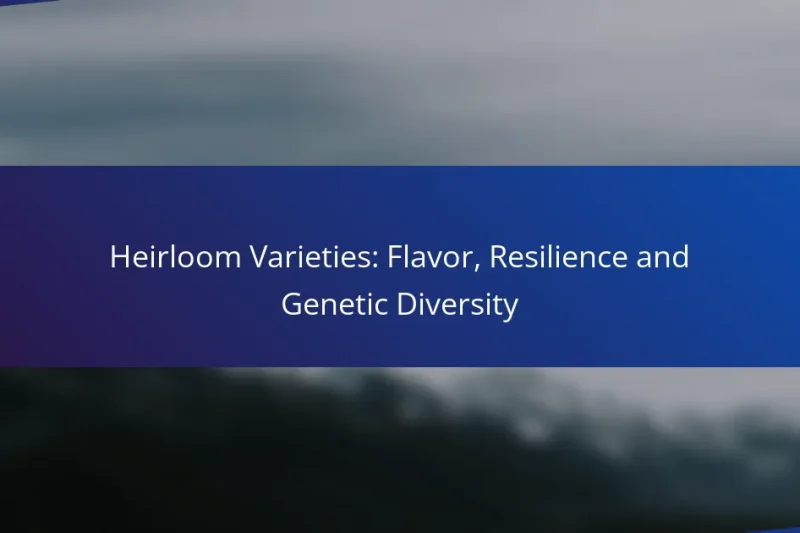 Heirloom Varieties: Flavor, Resilience and Genetic Diversity