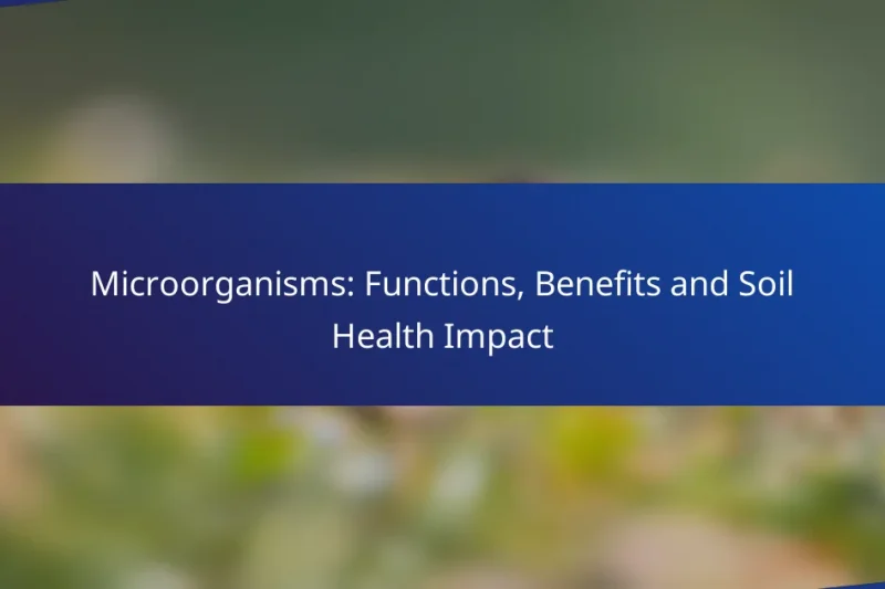 Microorganisms: Functions, Benefits and Soil Health Impact