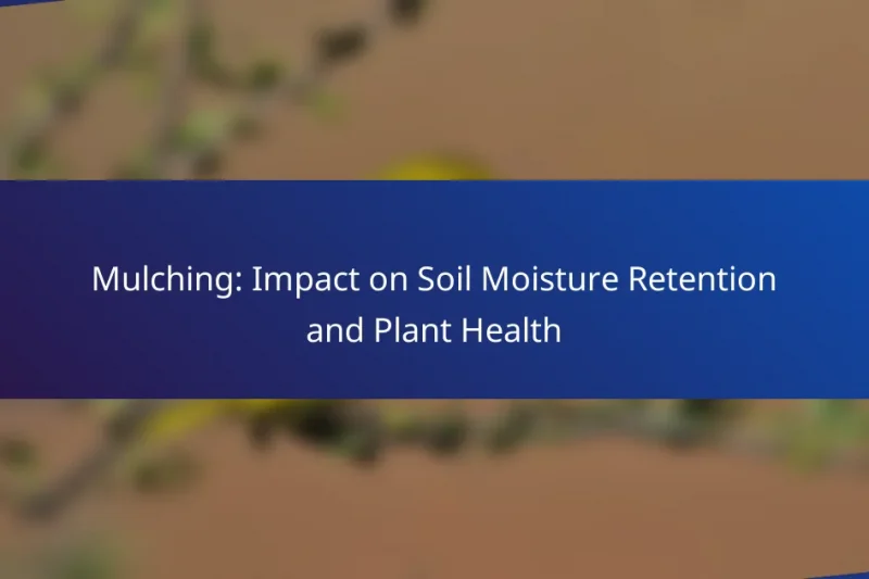 Mulching: Impact on Soil Moisture Retention and Plant Health