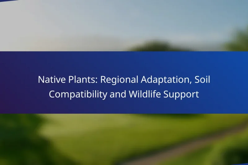Native Plants: Regional Adaptation, Soil Compatibility and Wildlife Support
