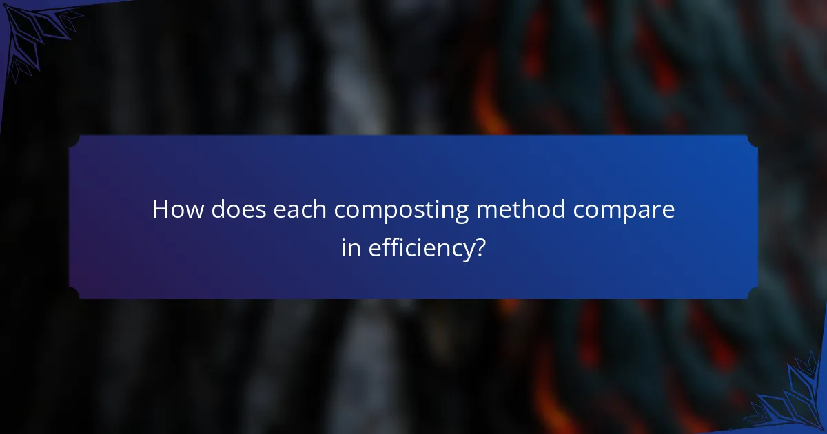 How does each composting method compare in efficiency?