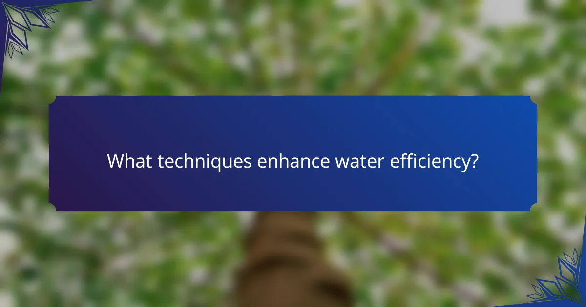 What techniques enhance water efficiency?